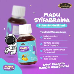Madu Syifabraina-Madu Syifabraina adalah madu yang diformulasikan khusus untuk si kecil lho